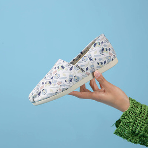 Tt&Mm/汤姆斯夏季透气设计小众卡通帆布鞋女鞋一脚蹬懒人休闲布鞋