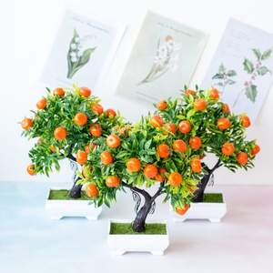 仿真水果树植物盆景小盆栽办公室装饰塑料发财桔子金橘果实树摆件