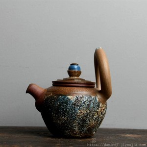 台湾 古川子 手工老岩泥岩矿提梁壶日式岩矿泡茶壶茶杯 陶瓷茶具