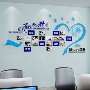 公司企业文化相框照片墙员工风采团队激励口号励志标语墙贴文化墙
