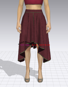 Ｓ479半身裙薄料雪纺单层四片式360度太阳裙纸样,不是衣服
