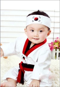 包邮新款儿童摄影服装 婴儿百天宝宝 跆拳道拍照服饰韩版练武服