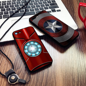 美国队长钢铁侠手机壳适用12苹果XSMAX磨砂iphone8plus软15红米K60一加VIVOX90小米13挂绳IQOO9华为MATE60PRO