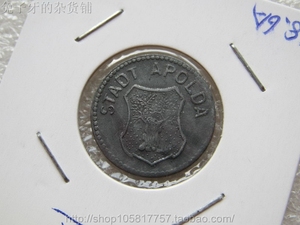 德国紧急币-阿波尔达1918年10芬尼锌币 非流通币 收藏 ZCP00A硬币