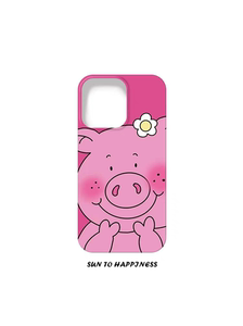 简约可爱粉色猪猪适用iPhone14Promax/13mini菲林手机壳苹果12/11/xr高级感个性超薄磨砂硬壳菲林二合一防摔
