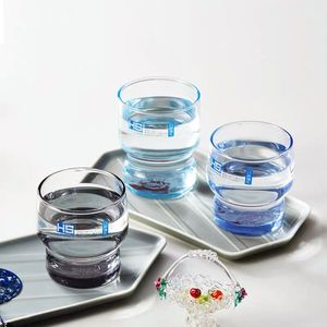 日本 东洋佐佐木 HS蓝水杯咖啡馆强化玻璃水杯原上岛迪欧用可叠杯