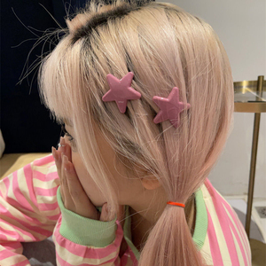 超cute粉色爱心星星少女心发夹甜美刘海侧边夹子边夹发卡青蛙扣