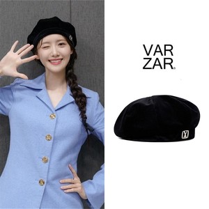 雪允林允儿同款VARZAR韩国代购正品帽子画家帽天鹅绒丝绒贝雷帽
