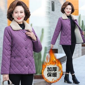 紫色30到35保暖加戎荣容棉衣my40多岁中年人45小锦祆袂祅短外套。