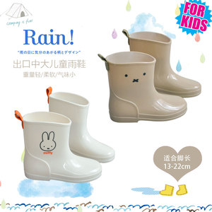 出口日本儿童雨鞋超轻环保胶鞋宝宝水鞋中大男女童软中筒防滑雨靴
