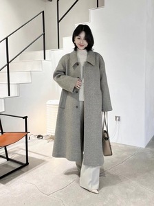 娜娜家 韩国正品女装代购 2022秋冬新款单排扣插肩袖气质大衣外套