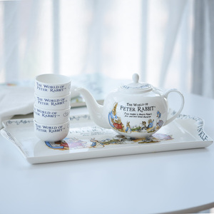 出口英国骨瓷创意可爱卡通兔子下午茶具套装欧式陶瓷茶杯茶盘欧式