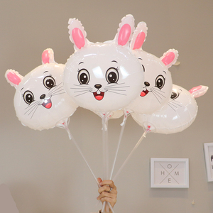 网红卡通兔子兔年造型铝膜气球幼儿园学校商场门店地推活动小礼品