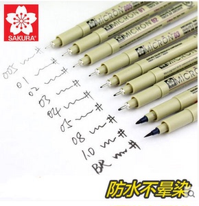 正品日本进口樱花针管笔005-08设计笔水性勾线笔描线笔勾边笔速写