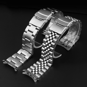 适配精工手表钢带skx-007 009实心不锈钢表带五珠潜水表链20 22mm