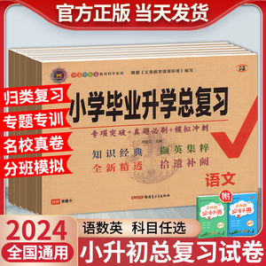 2024小学毕业升学总复习语文数学人教版英语外研版海淀小升初分班真题卷试卷测试卷全套六年级必刷题专项训练书名师帮你总复习卷子