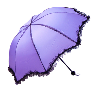 拱形蕾丝蘑菇公主伞防晒清新防紫外线遮阳太阳加厚黑胶两用晴雨伞