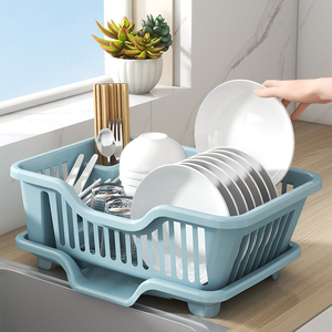 沥水碗盘架碗碟收纳架水槽置物架餐具家用厨房台面碗筷滤水收纳盒