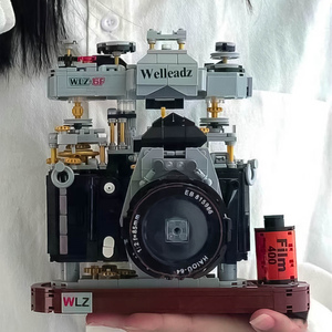 2024新款单反复古仿真照相机积木WLZ-6F模型拼装玩具男女孩子礼物