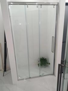 三联动淋浴房卫生间小户型一字干湿分离浴室隔断玻璃推拉移门浴屏