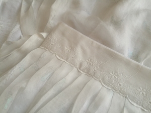 月寒阁汉服-白蝶-白蝴蝶雪纺一片式齐腰裙3米摆顺褶内层绉丝缎