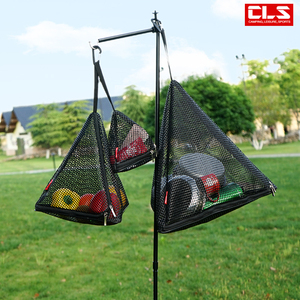 CLS户外三角形晒网可折叠储物收纳网野营悬挂网置物篮PVC挂网袋
