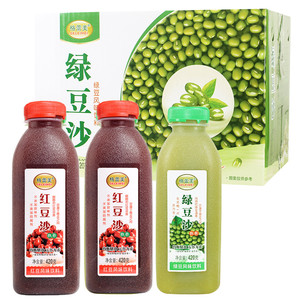 格蕾美绿豆沙420ml*15瓶粗粮风味饮料中谷物甜品早餐绿豆汁红豆汁