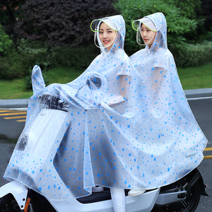 台铃双人透明雨衣成人女电动车电瓶车摩托车骑车男士加大加厚母子