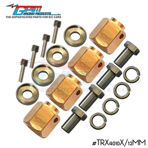 TRAXXAS TRX4纯铜加宽六角结合器12MM厚配不锈钢螺丝针-1套4粒