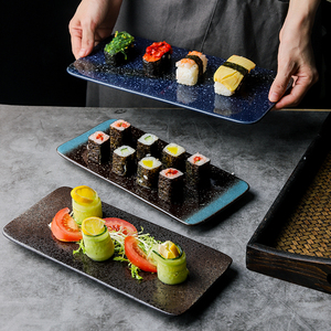 日式餐具创意家用料理长方形陶瓷刺身盘子蛋糕点心摆盘煎饺寿司盘