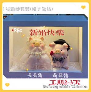 正版LuLu猪一代二代 婚纱礼服 结婚礼物手作diy  LuLu猪婚纱成品