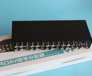 三莲花音频分配器 8口AV分屏器音视频分配器AV分配器迈拓MT-108AV