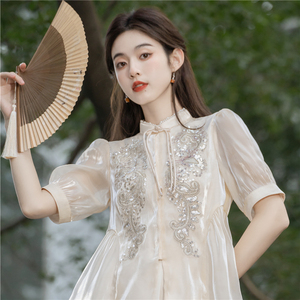 新中式女装套装温柔系奶乖国风刺绣上衣搭配春夏半身裙穿搭两件套
