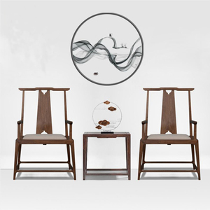 新中式禅意太师椅实木单人洽谈椅休闲客厅靠椅凳子现代简约圈椅