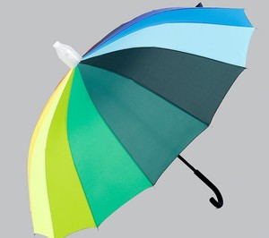 16骨自动彩虹伞免持双人防风长柄雨伞不滴水防水套伞定制logo印字