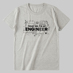 新款工程师理工科engineer英文字母印花短袖t恤男女白色夏季衣服