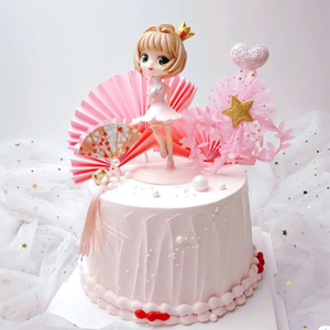 百变小樱蛋糕装饰摆件卡通动漫魔法少女可爱女孩儿童生日烘焙插件