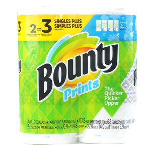 美国进口Bounty帮庭厨房用纸巾83张x2卷 双层 宝洁公司吸油吸水力