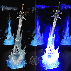 魔兽武器模型梦幻灯光巫妖王阿尔萨斯霜之伤剑羊头剑带闪灯