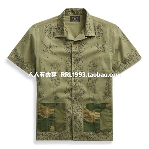 DOUBLE RL RRL 2019限量400 做旧夏威夷短袖衬衫 美式复古军事