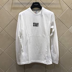 Vetements 17SS 字母STAFF白色长袖T恤 tee