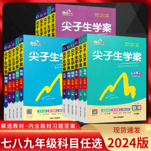 2024版 尖子生学案七八九年级下册上语文数学英语物理化学生物政治历史地理人教版苏科版译林版初中同步辅导资料练习题教材全解析