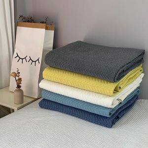 韩式砂洗纯棉水洗染色纯色绗缝床单床盖空调被夏凉被