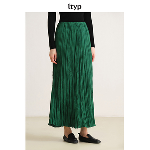 ltyp旅途原品 绿野仙踪手工捏褶半裙 时尚优雅褶皱半身长裙女夏季