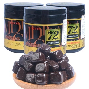 LOTTE新款包装72黑巧克力豆86g×3罐装韩国进口春节送礼年货零食
