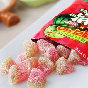 新品韩国软糖乐天西瓜味QQ糖袋装包装糖果进口零食儿童糖分享