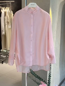 时尚感高级感设计新中式粉色舒适衬衫女初春小众简约复古盘扣上衣