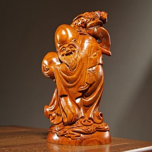花梨木雕老寿星公寿仙翁红木摆件实木质家居客厅装饰生日祝寿礼品