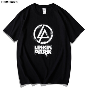 红韩林肯公园短袖T恤男女linkin park欧美音乐摇滚乐队潮纯棉宽松