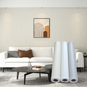 加厚防水自粘素色纯色墙纸日式亚麻卧室客厅家用温馨环保自贴壁纸